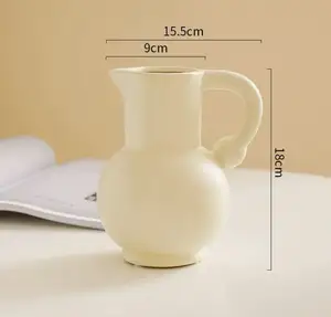 Hot Sale Nordic Cream Ceramic Art Tabletop Vase Modern Home Decorative Porcelain Vase