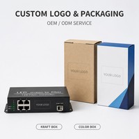 Convertidor de Fibra Óptica SFP Multimodo de 4 Puertos Gigabit con Pantalla LED, 10/100/1000Mbps, para Tarjeta de Envío Linsn