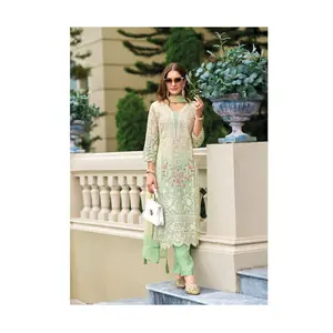 Most Selling Organza with Embroidery Work Churidar Salwar Kameez Suit with Dupatta for Women at Export Price