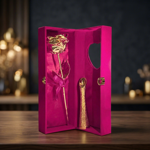 Caja de Regalo Premium con Rosa Real Chapada en Oro de 24K, Hecha a Mano, Elegante y Romántica, de Larga Duración, para el Día de la Madre - Product Image 4