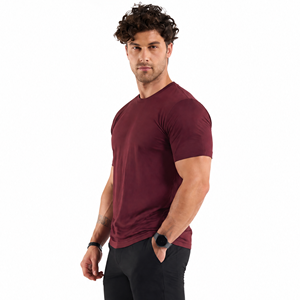 T-shirt vierge rouge pour homme de haute qualité, coupe classique, manches courtes, en tissu écologique infroissable, idéal pour l'impression par transfert thermique – Vente en gros - Product Image 2