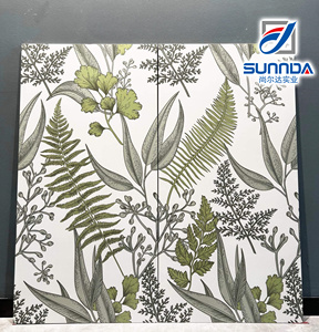 <strong>Simple</strong> Modern Plants Flowers Birds Animals Designs Matte Surface Rustic Porcelain <strong>Tiles</strong> Wall Floor Decoration Kitchen <strong>Bathroom</strong> - Product Image 2