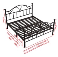 Cadre de lit plateforme en métal classique en velours noir, design minimaliste, sommier avec rangement, tailles King/Queen/Full, chambre à coucher