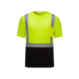 Của nam giới nhanh chóng khô Ngắn Tay Áo phản quang an toàn T-Shirt khả năng hiển thị cao với chống bụi lưới dải - Product Image 2