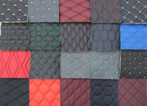 Litchi <span class=keywords><strong>matelassé</strong></span> point de diamant faux <span class=keywords><strong>cuir</strong></span> synthétique pour plancher intérieur de voiture - Product Image 3