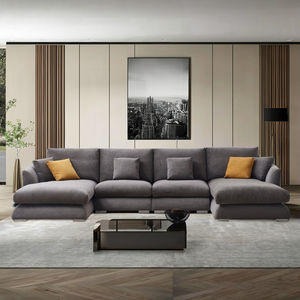 Collection de Canapés Contemporains en Lin Canapé Modulable en Forme de U Housse Amovible Ensemble de Canapés Sectionnels - Product Image 4