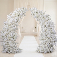 Arche de fleurs artificielles en soie rose élégante et luxueuse en gros pour la décoration de mariage