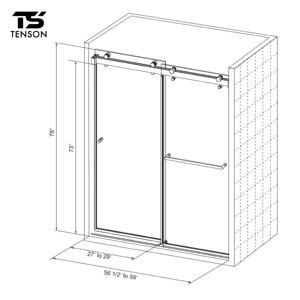 Porte de douche coulissante sans cadre de luxe <span class=keywords><strong>ENSON</strong></span>, directement de l'usine, en verre trempé, durable, moderne, étanche, pour salle de bain, garantie 5 ans - Product Image 4