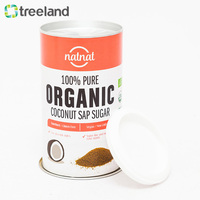 Emballage personnalisé en tube de papier cylindrique pour poudre de noix de coco avec couvercle pelable en aluminium, impression quadricolore, recyclable, qualité alimentaire, OEM