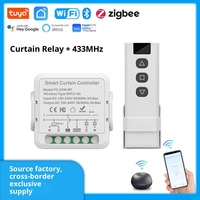 Module de commutation intelligent Tuya pour rideaux, fonction minuterie, WiFi + télécommande 433 MHz, contrôle vocal via application, 220W, pour maison connectée