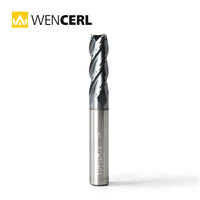 Fraise à queue plate en carbure monobloc WENCERL, 2 ou 4 dents, revêtement en acier au tungstène, pour usinage CNC du métal