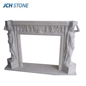 Hand Carved White <strong>Marble</strong> Stone Fireplace Surround Frame <strong>Hearth</strong> <strong>Slab</strong> - Product Image 3
