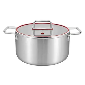 Factory Luxury 304 Stainless Steel Casseroles Hot Pot Milk Pot Non Stick Triply Stainless Steel Cookware Set