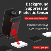 Capteur photoélectrique laser à faisceau traversant, détection longue distance, interrupteur DC12-24V, sensibilité réglable avec indicateur LED