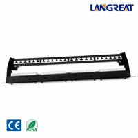 Panel de Conexiones Cat6 UTP de 24 Puertos con Tira de Etiquetas Grande y Cubierta Transparente, Krone 110, Doble IDC, Panel de Rack RJ45 1U Preconectado