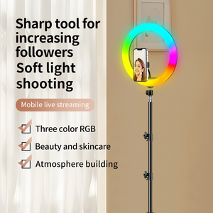 Mj26 Xách Tay 10-Inch RGB LED Vòng Ánh Sáng Thay Đổi Độ Sáng Điền Vào Ánh Sáng Cho <span class=keywords><strong>Video</strong></span> Nhiếp Ảnh Trang Điểm & Điện Thoại Với Tripod Đứng - Product Image 2