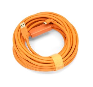 Câble USB 3.0 vers USB-C à angle droit (26,2 pieds) Transfert rapide entre appareil photo et ordinateur Orange (8 m) - Product Image 1