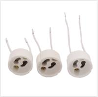 Adaptateur de douille en céramique/GU10, support de lampe halogène en porcelaine, connecteur de fil, ampoule LED spot, 250V, certifié CE ROHS, 2-6A