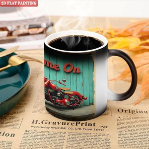 Taza de Sublimación DIY de 11 oz, Taza Mágica de Cerámica Negra Esmerilada que Cambia de Color con el Calor - Product Image 5