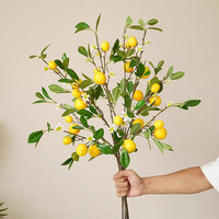 Tiges de verdure de qualité, branches de citron artificielles à plusieurs têtes, décoration d'intérieur, plantes vertes artificielles