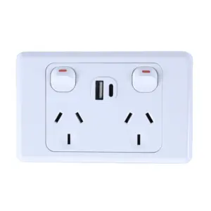 IGOTO AS315 hot sale Australian standard 2 Gang 2way switch socket for hotel light wall switch with USB