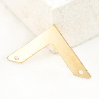 Connecteurs minimalistes en or véritable 14 carats, pendentifs plats en forme de V pour la fabrication de colliers et de bracelets permanents en DIY