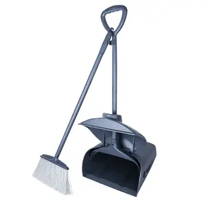 Household Brooms Dustpans Accessories Great Value Lobby Stand Up Broom Dustpan Kit Heavy duty plastic sweeper cleanset