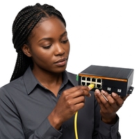 Commutateur Ethernet industriel Gigabit à fibre optique 2 ports SC 8 ports RJ45 20 km Monomode Monofibre DC12-57V Rail DIN