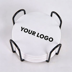 Custom Logo Marble Heat Insulating <b>Mat</b>, Square & Round Sublimation Ceramic Coasters Blanks for Beer, Coffee & <b>Bar</b> Drinks - Product Image 4