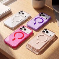 Coque de téléphone magnétique transparente anti-jaunissement pour iPhone 18, coque de téléphone transparente scintillante pour iPhone 18 17 Pro Max