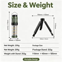 Linterna LED 2 en 1 para exteriores y linterna de camping, linterna portátil recargable por USB a prueba de agua para camping, senderismo y emergencias
