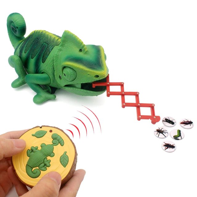 Electric Plastic RC Chameleon Infrared Remote Control Animal Toy Realistic Lizard Kids Funny Toys