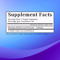 Capsules de poudre de feuilles de Moringa : soutient la santé immunitaire, l'énergie, la vitalité, la concentration mentale, la digestion, la fonction articulaire, complément nutritionnel