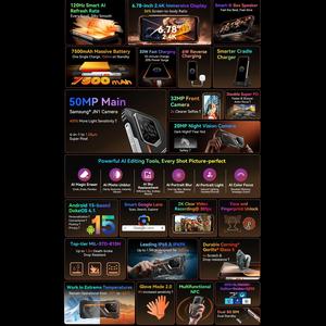 New Blackview oscal thí điểm <span class=keywords><strong>3</strong></span> 5g gồ ghề điện thoại 12GB + 256GB OTG NFC 6.78 inch vân tay mở khóa Dual Sim 5g điện thoại - Product Image 4