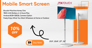 Tốt nhất người bán 23.8 inch HD 1080p Thông minh di động màn hình không dây trong nhà đứng Bánh Xe Cảm ứng điện dung màn hình CMS thông minh SDK - Product Image 2