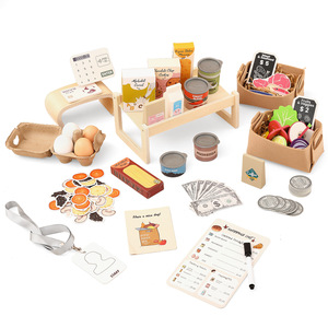 <span class=keywords><strong>Jouet</strong></span> de supermarché miniature éco-responsable Montessori pour enfants, jeu de simulation, jouets d'épicerie, ensemble de magasin d'alimentation en bois - Product Image 6