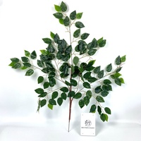 Feuille de banyan verte de grande taille, feuilles de ficus artificielles pour la décoration de la maison