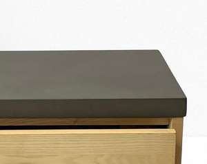 Mesita de noche moderna de madera maciza OEM de Vietnam, 2 cajones, mesita de noche superior de hormigón Universal para el hogar, Bar, Hotel, sala de estar - Product Image 5