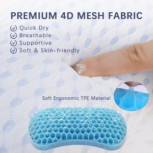 Almohada de Baño de TPE Blanca, Almohada de Baño de Malla 3D con Ventosas para Bañera, Almohada de Gel para Baño - Product Image 6