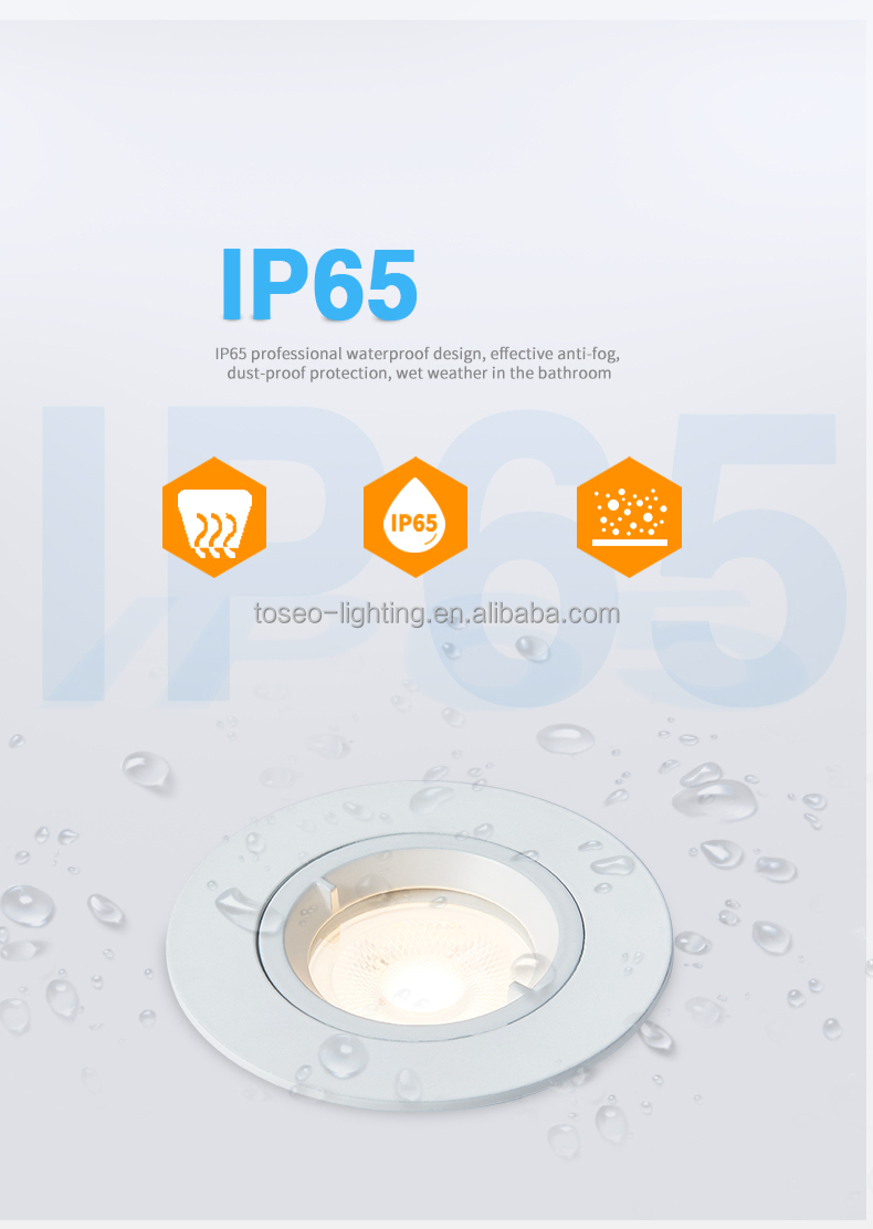 Custom Ceiling 7w Recessed Waterproof IP65 Downlight For Bedroom
