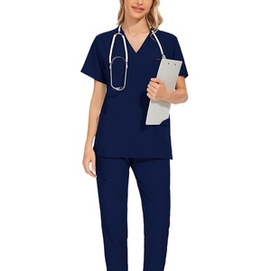 42122 prêt à l'emploi Logo robes médicales personnalisées vêtements de travail jetables gommages médicaux bleu Royal - Product Image 1