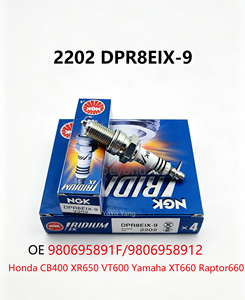 หัวเทียนอิริเดียม NGK 2202 DPR8EIX-9 สำหรับรถมอเตอร์ไซค์ฮอนด้า ยามาฮ่า คาวาซากิ ซูซูกิ <span class=keywords><strong>ไทร</strong></span><span class=keywords><strong>อัม</strong></span><span class=keywords><strong>พ์</strong></span> ลดราคาพิเศษ - Product Image 1