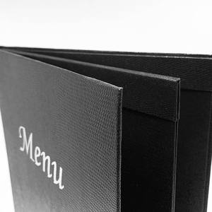 Cubierta de Menú de Cuero Personalizada y Duradera para Restaurante, Porta Menús con Tapa Abatible, Libro de Menús de Cuero de 4 Páginas, A4 - Product Image 5