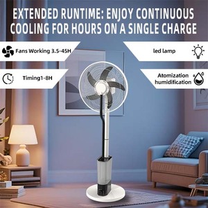 New đa chức năng AC DC năng lượng mặt trời có thể sạc lại Mist fan với ánh sáng dao động điều khiển từ xa hẹn giờ bể nước cho nhiều cảnh - Product Image 3