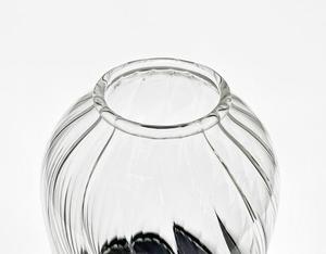 Özel temizle borosilikat nervürlü dekoratif şeffaf ekran cam Cloche mum kavanoz kubbe kapak siyah ahşap taban ile - Product Image 3