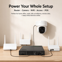 Mini UPS POE-G110 avec sortie POE, alimentation et données combinées pour système de sécurité DVR avec caméra IP