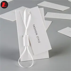 사용자 정의 패션 디자인 로고 브랜드 이름 고품질 의류 태그 라벨 사용자 정의 용지 의류 용 끈 밧줄이있는 태그 걸기