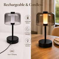 Lampe de table solaire LED moderne pour extérieur, portable, en métal, pour jardin, avec variateur d'intensité et capteur tactile, éclairage d'ambiance pour patio et terrasse