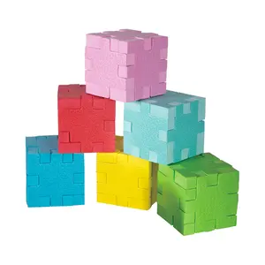 Commercio all'ingrosso di fabbrica 18 pezzi fai da te 3D colorato EVA Foam cubo magico impilabile blocchi gioco di Puzzle per bambini