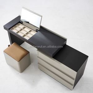 Tocador de maquillaje minimalista con espejo abatible, gran oferta, mesa de maquillaje compacta para espacios pequeños, decoración moderna para el hogar - Product Image 1